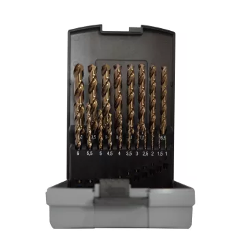   ABRABORO - 020300141919 - HSS-CO fémcsigafúró készlet DIN 338 19 db  ø 1-10 x 0,5mm