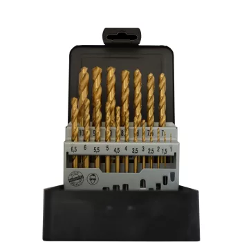   ABRABORO - 020300142019 - HSS-TIN fémcsigafúró készlet 19 db  ø 1-10 x 0,5mm