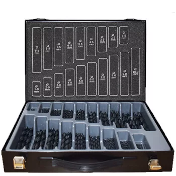   ABRABORO - 020314015000 - HSS-R fémfúró készlet DIN 338 170 db  (ø 1-8 x 0,5) x 10+(ø 8,5-10) x 5mm