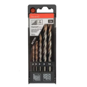   ABRABORO - 020315080540 - Hengeres szárú betonfúró diamant EVO2 készlet 5 db-os ø4-5-6-8-10mm