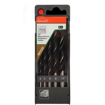   ABRABORO - 020318000540 - Rövid fafúró készlet 5 db-os ø4,0/5,0/6,0/8,0/10,0mm