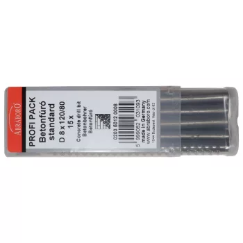   ABRABORO - 020350120008 - Hengeres szárú betonfúró Standard, Profi-Pack 15 x 8,0mm x 120