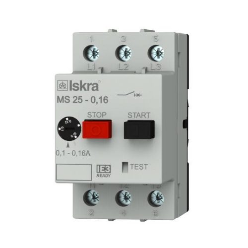 Iskra - ISKRA MS25-0,25 motorvédő 3P 0,16-0,25A - Motorvédő, 0,16-25A - HD Hungária - 030.107.956