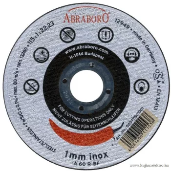   ABRABORO - 050711501001 - ABRABORO CHILI fémvágó korong, inox ø 115 x 1,0 x 22,23 T41