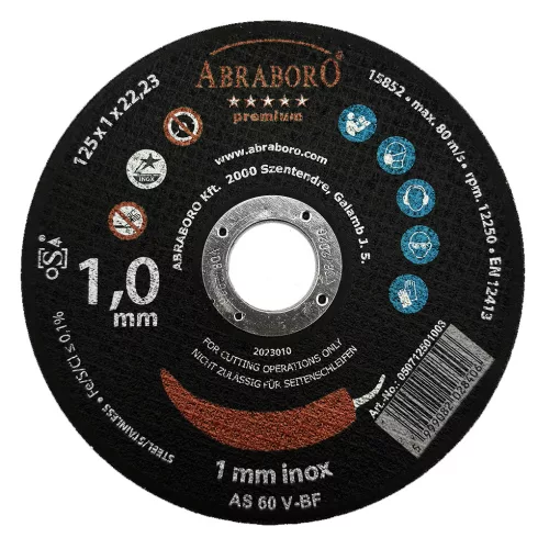 ABRABORO - 050711501003 - ABRABORO CHILI PREMIUM fémvágó korong, inox ø 115 x 1,0 x 22,23 T41