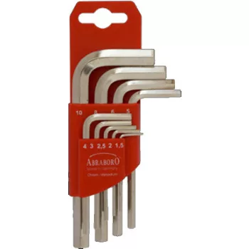   ABRABORO - 060899248226 - Imbuszkulcs készlet, rövid 1,5/2/2,5/3/4/5/6/8/10