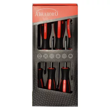   ABRABORO - 060952006001 - Promo csavarhúzó készlet 3,0 x 75/5,5 x 100/6,5 x 125/PH1 x 80/PH2 x 100/PZ2 x 100