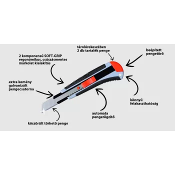   ABRABORO - 070100000118 - Kés 162 x 44 x 24mm 3 x  18 x 0,5mm knifes