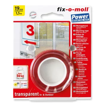   ABRABORO - 090645010001 - Power átlátszó ragasztószalag 1,5m x 19mm