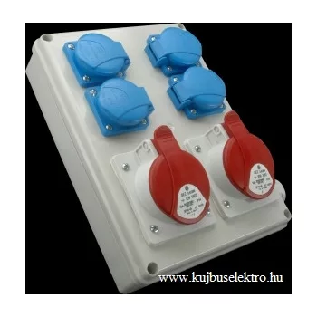   SEZ-10004407.00 - ROS 1605/S - Ipari kombináció védelem nélkül IP 44 - 2x16A/5P/400V+4x250V
