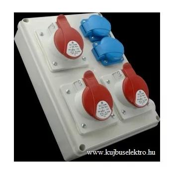   SEZ-10004544.00 - ROS 1602/S - Ipari kombináció védelem nélkül IP 44 - 3x16A/4P/400V+2x250V