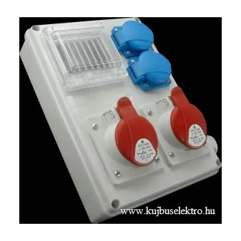   SEZ-10004756.00 - ROS-I 1602 A/S - Ipari kombináció 4mod. vezetékezve IP 44 - 1x16A a 1x 32A/4P/400V+2x250V (védelem nélkül)
