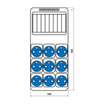   SEZ-10007751.HU - ROS M8/x-300A/S - Ipari kombináció 8 modulos IP 54 - 9x250V, védelem nélkül