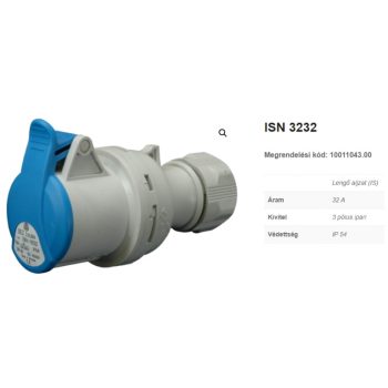   SEZ-10011043.00 - ISN 3232 - Lengő dugalj IP 54 - 230V, 32A, 3P
