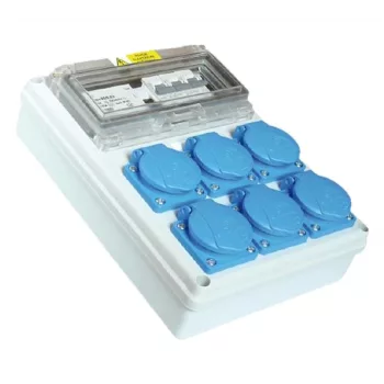   SEZ-10011409.00 - ROS-FI 1600/C/S - Ipari kombináció 8 modulos, védelemmel IP 44 - 6x250V/16A+Kismegszakító+áram-védőkapcsoló