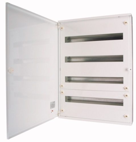 EATON Kiselosztó PE/N-sínnel acél 2x 24M falonkívüli fehér IP30 teli ajtó BF-O-2/48-C