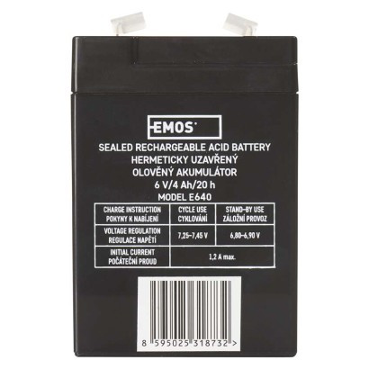 EMOS--B9641 - AKKUMLÁTOR SLA 6V 4AH 4,7 MM