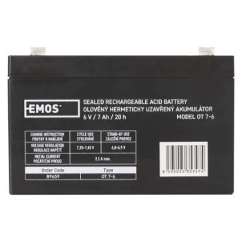 EMOS--B9659 - AKKU.SLA 6V 7AH FAST.4,7 MM