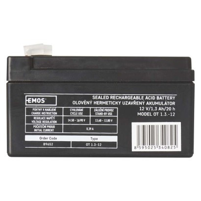 EMOS--B9652 - AKKU.SLA 12V 1,3AH FAST.4,7 MM