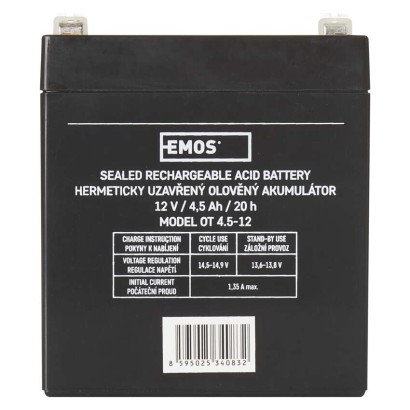 EMOS--B9653 - AKKU.SLA 12V 4,5AH FAST.4,7 MM