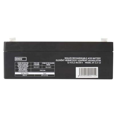EMOS--B9672 - AKKU.SLA 12V 2,2AH FAST.4,7 MM