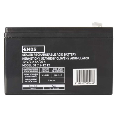 EMOS--B9674 - AKKU.SLA 12V 7,2AH FAST.6,3 MM