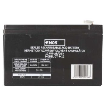 EMOS--B9675 - AKKU.SLA 12V 9AH FAST.6,3 MM