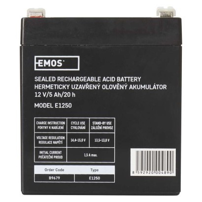EMOS--B9679 - AKKU.SLA 12V 5AH FAST.6,3 MM