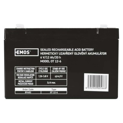 EMOS--B9682 - AKKU.SLA 6V 12AH FAST.4,7 MM