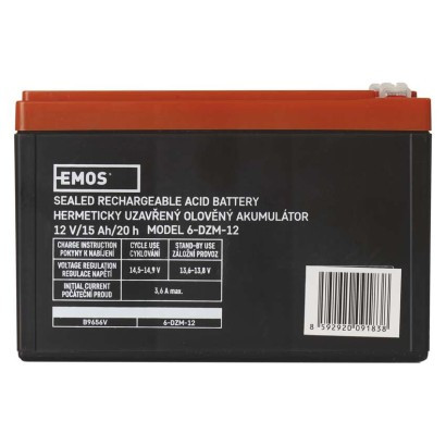 EMOS--B9656V - AKKU.SLA 12V 15AH FAST.6.3 MM VONTATÁS