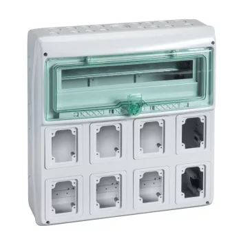   SCHNEIDER 13182 - MUREVA (Kaedra) Kiselosztó, átlátszó ajtó, 1x18 modul+8 nyílás