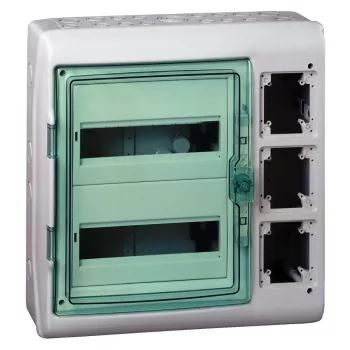   SCHNEIDER 13439 - MUREVA (Kaedra) Kiselosztó illesztődobozzal, átlátszó ajtó, 2x12 modul+3 nyílás
