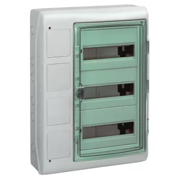   SCHNEIDER 13440 - MUREVA (Kaedra) Kiselosztó illesztődobozzal, átlátszó ajtó, 3x12 modul+4 nyílás
