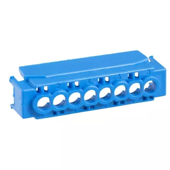   SCHNEIDER 13586 - PRAGMA Kék fedél 4/8 furatos csatlakozóblokk (nulla-föld sín)
