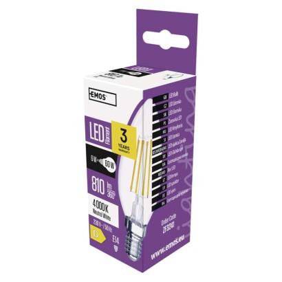 EMOS--ZF3241 - LED FLM IZZÓ CANDLE 6W(60W) 810lm E14 NW