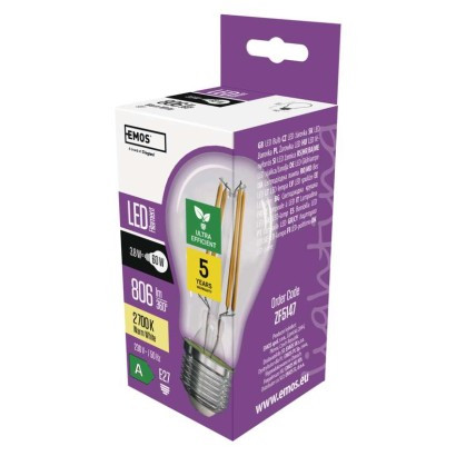 EMOS--ZF5147 - LED FILAMENT A60 3,8W(60W) 806LM E27 WWA CLASS