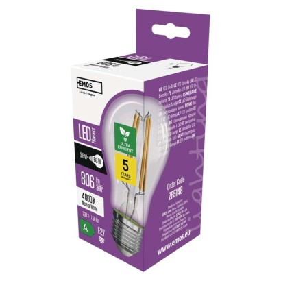 EMOS--ZF5148 - LED FILAMENT A60 3,8W(60W) 806LM E27 NWA CLASS