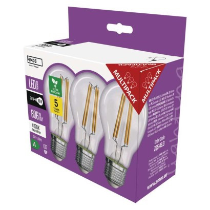 EMOS--ZF5148.3 - LED FILAMENT A60 3,8W(60W) 806LM E27 NWA CLAS 3DB