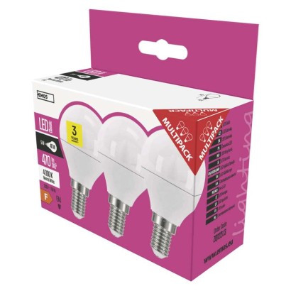 EMOS--ZQ1221.3 - LED CLASSIC KISGÖMB 5W E14 NW 3PC