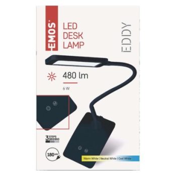 EMOS--Z7599B - LED ASZTALI LÁMPA EDDY FEKETE