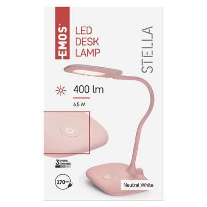 EMOS--Z7602P - LED ASZTALI LÁMPA STELLA RÓZSASZÍN