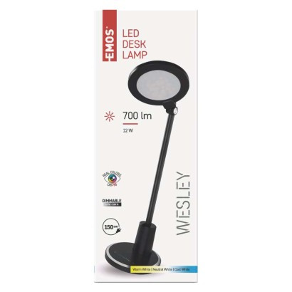 EMOS--Z7620B - LED ASZTALI LÁMPA WESLEY FEKETE