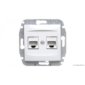 CARLA-1749-10 Cat5e 2xRJ45 aljzat  FEHÉR