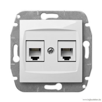 CARLA-1751-10 2xRJ11 telefonaljzat  FEHÉR