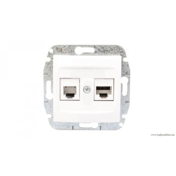 CARLA-1785-10 RJ11+RJ45 computer cat 6 aljzat FEHÉR