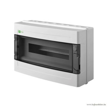   EP-LUX PLUS 18mod. (PE+N) IP65 átlátszó ajtóval, falon kívüli kiselosztó doboz