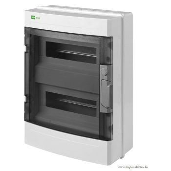   EP-LUX PLUS 2x12mod. (PE+N) IP65 átlátszó ajtóval, falon kívüli kiselosztó doboz