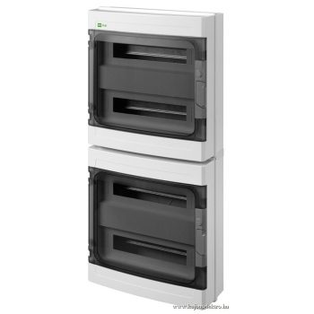   EP-LUX PLUS 4x18mod. (2x18mod.+2x18mod.) (PE+N) IP65 átlátszó ajtóval, falon kívüli kiselosztó doboz