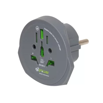   SOMOGYI ELEKTRONIC - 1.100100-TH - Utazóadapter "World to Europe" Q2
