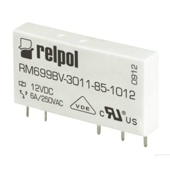   Relpol - RM699BV-3011-85-1012 - Miniatűr relé 6A, 1C/O, 5VDC, vízszintes elhelyezésű - HD Hungária - 2613696